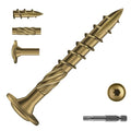 #14 x 2 Inch Lag Screws (57Pcs) 1lb. Structural Wood Screw, Bronze, Carbon Steel, Washer Head, Rust Resistant epoxy Coated, T30 Star Bit