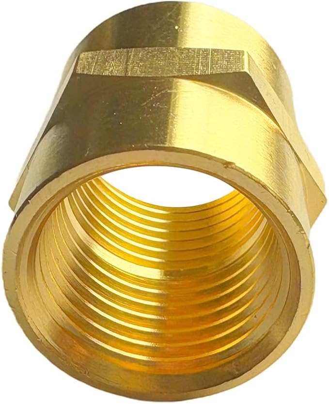 1/2" Female Threaded Hex Nipple Brass Coupling NPT Pipe Fitting Pipe Adapter Straight Connectors for Air, Gas, Oil, Fuel, Propane Pack of 2
