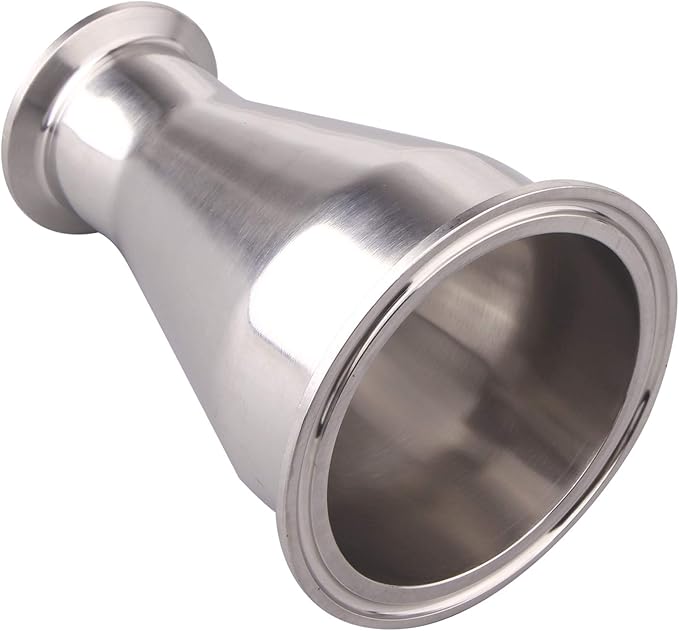 DERNORD Sanitary Fitting Reducer Fitting SUS304 Tri Clamp Ferrule Style 3" Tube OD to 1-1/2" Tube OD