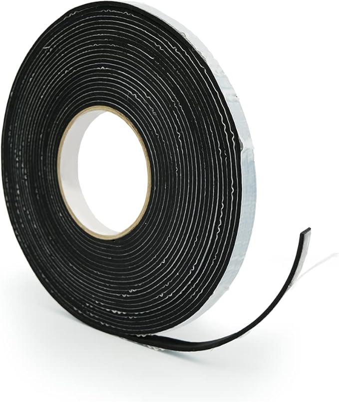 Alenor EPDM Black Foam Insulation Tape Self Adhesive 1/8"x1" x 33' Ft –Pack of 1- Weather Stripping for Doors & Windows,Soundproofing,Door Seal,Weatherstrip,Pipe Cooling,Air Conditioning Seal Strip