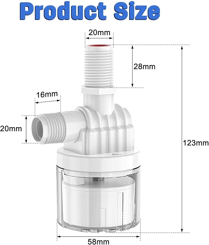 2 Pack 1/2" Water Float Valve Inside Type, 1/2 Inch Top Inlet Automatic Water Level Control Valve Uesd for Water Tank, Swimming Pools, Livestock Tanks, Aquaculture, Aquariums
