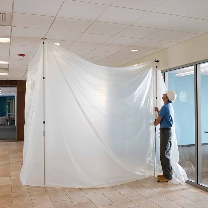 ZipWall SLP4-PK3 ZipPole 12' Spring (12-Pack) Loaded Poles for Dust Barriers, 3 Units w/ 4