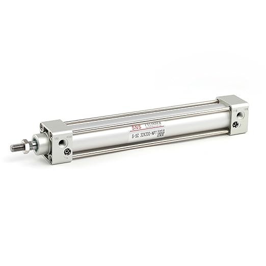 SNS Pneumatic Standard Air Cylinder S-SC 32 x 200 NPT 1/8, Bore: 1.3 inch, Stroke: 8 inch, Double Acting