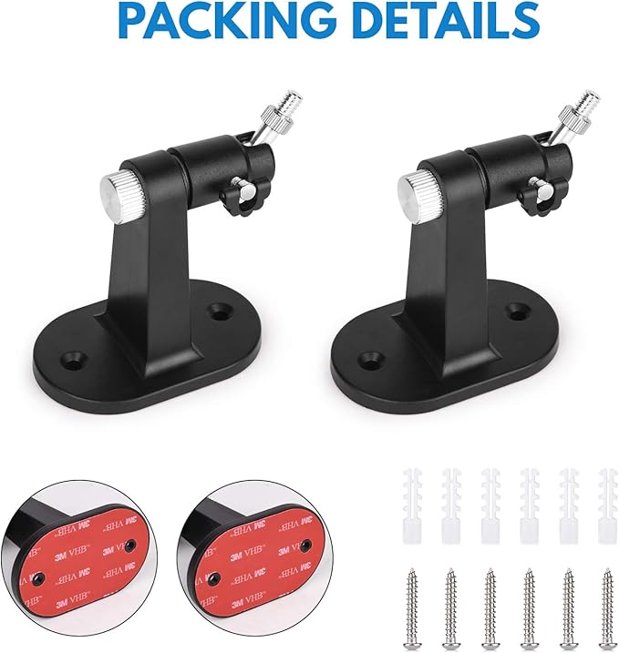 2Pack Security Wall Mount for Arlo Pro/Pro2/Pro3/Pro4/Ultra/Ultra2/Essential Spotlight Camera, Adjustable Indoor/Outdoor Mounting Bracket for Your Surveillance Camera (Black)