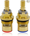 Faucet Cartridges Replacement Parts, Compatible with Kohler K-GP77005-RP & K-GP77006-RP Faucet Ceramic Valve, Hot and Cold Cartridges for Kitchen and Bathroom, 2 Packs, Brass