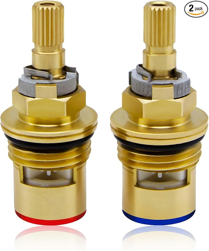 Faucet Cartridges Replacement Parts, Compatible with Kohler K-GP77005-RP & K-GP77006-RP Faucet Ceramic Valve, Hot and Cold Cartridges for Kitchen and Bathroom, 2 Packs, Brass