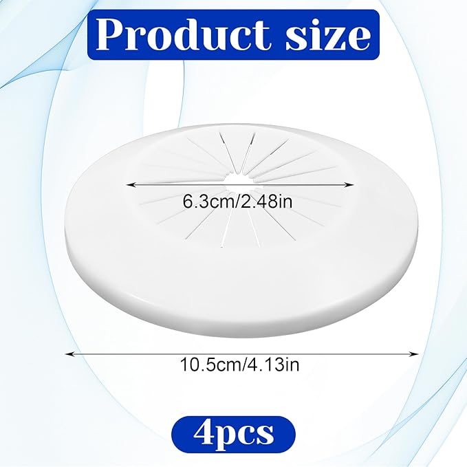 4PCS Plastic Escutcheon Plate, Wall Cover Flange Decoration Fit 1.18 to 2.17 Inch Outer Diameter Tube (30-55mm) for Water Tube Floor Plumbing Decoration (White)