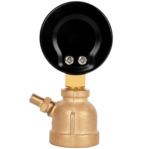 Gas Line Pressure Tester, Brass Gas Pressure Tester Gauge, 3/4" FNPT Forged Brass Assembly with Air Pressure Gauge 30psi and Air Bleeding Valve for Pressure Testing on Home Gas Line