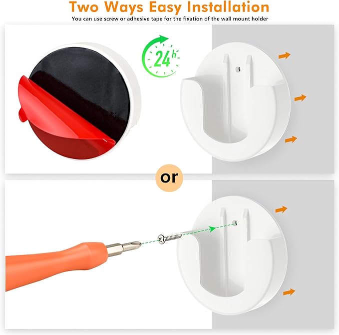 2 Pack Adhesive Wall Mount for Indoor Cam(1st Gen and 2nd Gen), Two Ways Easy Installation with Strong Tape and Screws, No Drilling, No Screws, Convenient and Practical Mount by ALERTCAM