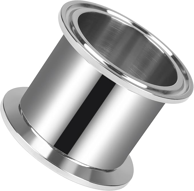 Tri Clamp Tube 2 Inch Tube OD Sanitary Spool Tube Length 2 Inch Clamp End OD 50.5mm 304 Stainless Steel Seamless Round Tubing