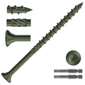 #10 x 3 Inch Deck Screws (270Pcs) 4lb. Carbon Steel, Green, Flat Head, Rust Resistant epoxy Coated, with T25 Star Bit