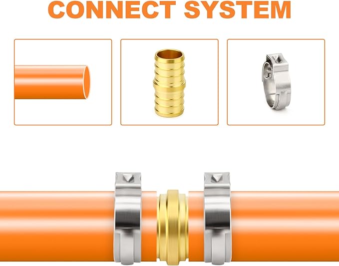GASHER 10Pcs No Lead Brass 3/4" Pex Coupling, 3/4 Inch Pex Fittings for Pex Tubing