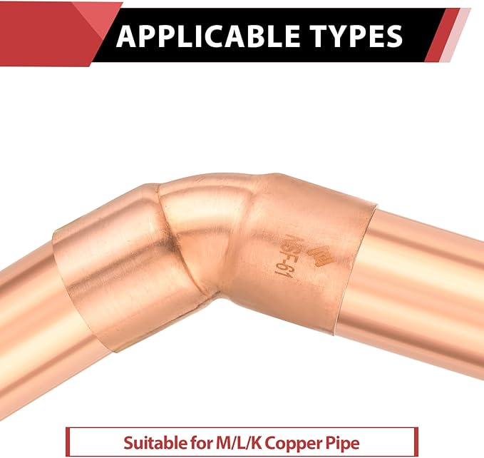 EFIELD 2" C X C Copper 45 Degree Elbow, LF Short Turn Copper Plumbing Fittings with Sweat Solder Connection,NSF Certified,(COPPER074)
