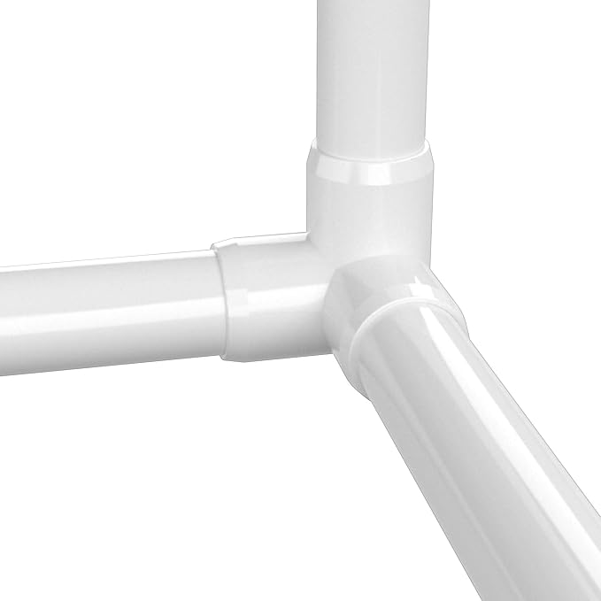 FORMUFIT 3/4” 3-Way Elbow Furniture Grade PVC Fitting in White, Made in USA, UV-Resistant, Impact-Proof, 1.050” Actual Socket Diameter (Pack of 8)