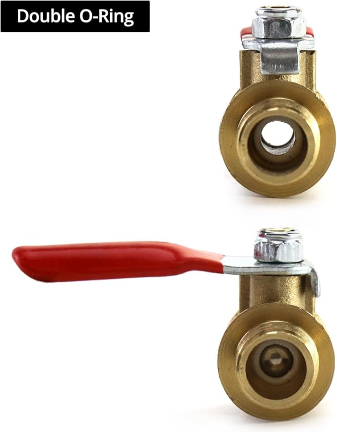 QWORK Ball Valve 10 Pack, 1/4" Heavy Duty Brass Ball Valve Shut Off Switch, 1/4" Male x Female NPT Thread Pipe Fitting Air Compressor Shut Off Valve