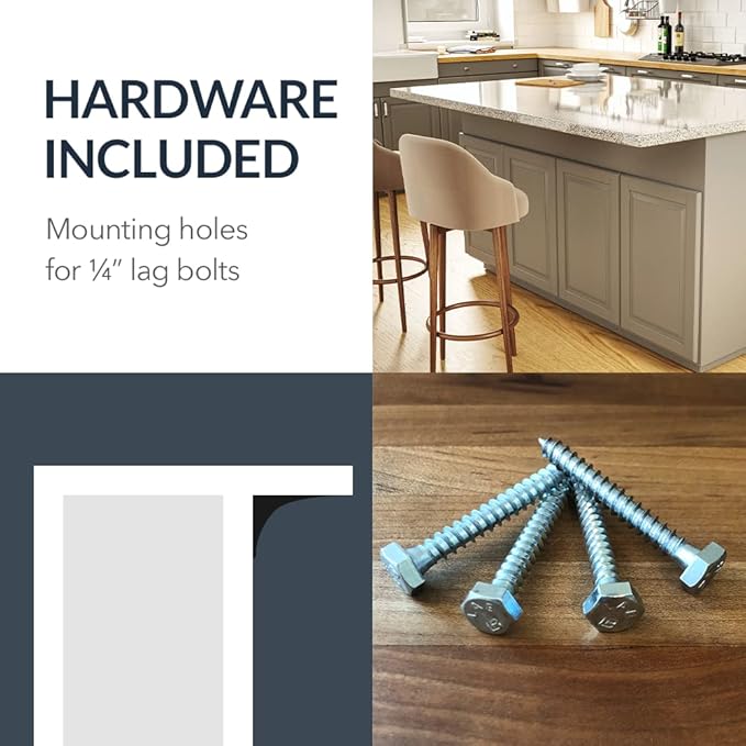 Iron Supports Universal Heavy-Duty Commercial Bracket - Industrial Support Brackets - Steel Mounting Bracket for Shelves, Vanities, Buffets, Desks (Matte Black - 21" Deep x 15" High, Right Hand)