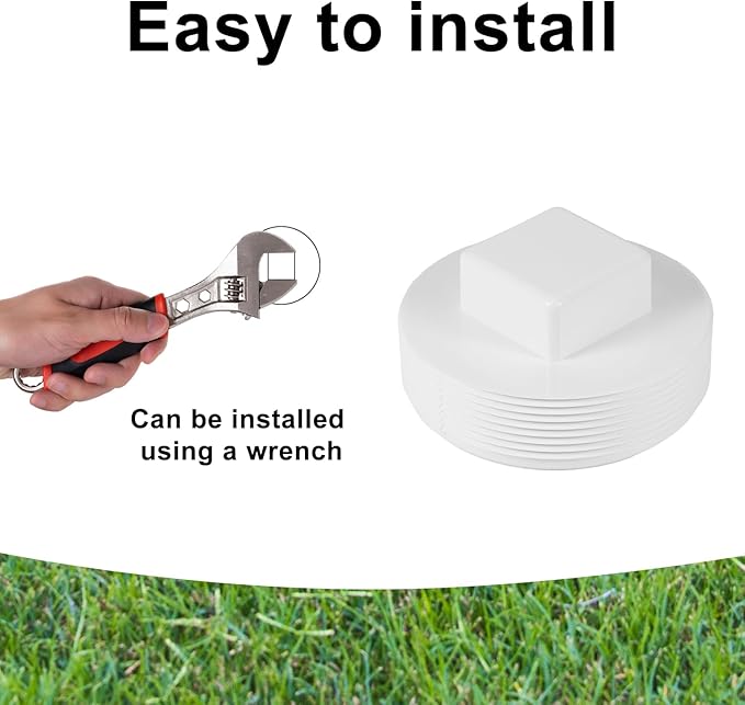 2pcs PVC Cleanout Plug, 6" NPT Male Threaded Sewer Cleanout Cover Attached to Sewer and Drain Pipe, for Plumbing Drainage Piping Systems