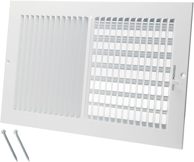 14 x 8 Inch [Duct Opening] Air Vent Covers for Wall or Ceiling - High Airflow 2 Way Steel Ventilation - Adjustable Wall/Ceiling Register, 15-3/4 Inch x 9-3/4 Inch [Overall Dimensions]