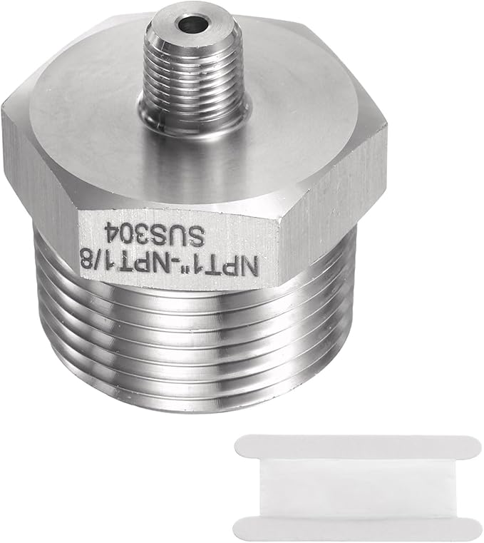 HARFINGTON 304 Stainless Steel Hex Nipple 1/8" NPT Male x 1" NPT Male Straight Thread Pipe Fitting Extension Pipe Fittings Connector Adapter for Water Oil Gas Tub