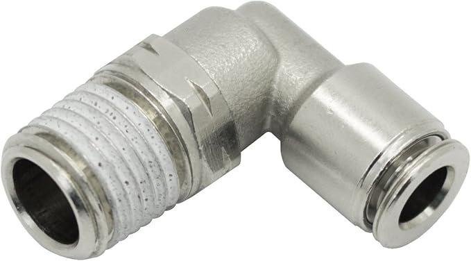 PneumaticPlus PN15 Series Push to Connect Tube Fitting, Male Elbow (1/2" Tube X 1/2" NPT) - Pack of 5