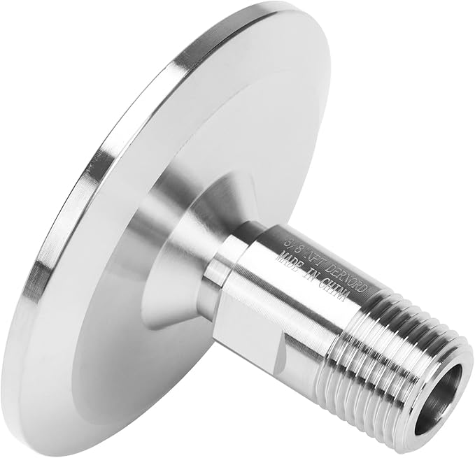 DERNORD 2'' Tri clamp Adapter to 3/8 inch MNPT Thread Ferrule Sanitary Pipe Fitting