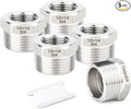 TAISHER 5PCS 304 Stainless Steel New Reducer Hex Bushing, 1/2" NPT Male x 1/4" NPT Female, Reducing Pipe Adapter Fitting
