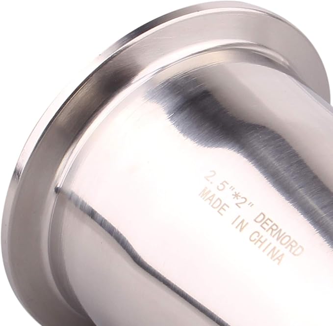 DERNORD Sanitary Fitting Reducer Fitting SUS304 Tri Clamp Ferrule Style 2.5" Tube OD to 2" Tube OD