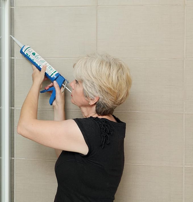 Translucent BioSeal 100% Silicone Sealant Caulk Kitchen and Bath Grade, Waterproof and No Odor No Color Change 10.1 Ounce Cartridge, Clear Translucent