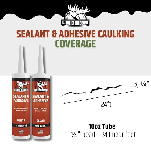 Liquid Rubber Caulk - Hybrid Silicone Adhesive and Protective Sealant, Clear, 1 Pack