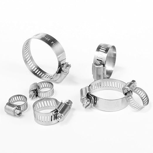 LOKMAN 20 Pack Stainless Steel Hose Clamp Adjustable 5/8'' - 1'' (16-25mm) Worm Gear Hose Clamp, Metal Fuel Line Pipe Clamp for Plumbing, Automotive And Mechanical Application