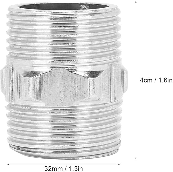 HEEPDD Steel Nipple 1in for Plumbing and Gas Applications Threaded Pipe Male Thread Connector Stainless Bathroom
