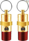 2 Pieces 1/4'' Male NPT Air Compressor Pressure Relief Valve Brass Safety Valve Air Compressor Check Valve (165 PSI)