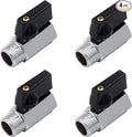 Brass Mini Ball Valve 1/8" NPT Female x Male Thread Shut Off Valve Chrome Plated (Pack of 4)