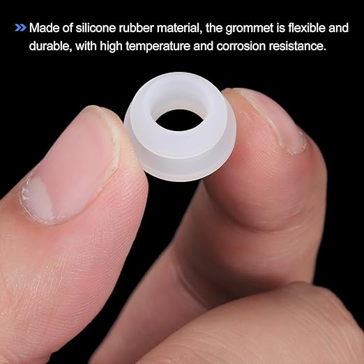 MECCANIXITY 20Pcs Snap Rubber Grommet Plug Mount Dia 10.5mm ID 7.5mm Narrow Groove Width 2mm Seal Anti-Scratch for Electrical Box Cable Pipes Transparent