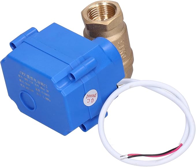 Motorized Ball Valve Brass Electrical Straight Through Water Treatment Miniature Electric Ball Valve for Plumbing Systems DN15 Thread 1/2 Inch CWX15NCR04DC924VDN15