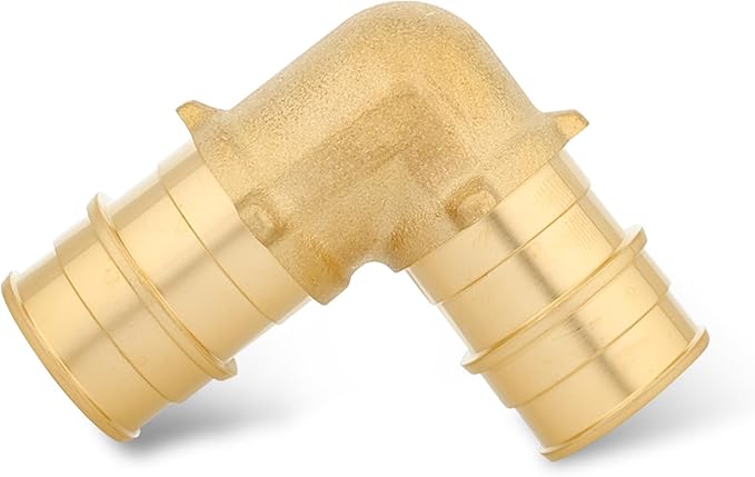 3/4 Inch PEX-A Expansion Elbow Fittings, ASTM F1960 Brass 90 Degree Elbow Connector, Lead-Free Brass PEX-A Pipe Fittings for Potable Water, Hot and Cold Plumbing, Hydronic Radiant Heating (10-Pack)