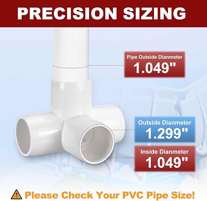 2Pcs 3/4" Elbow PVC Fitting, SCH40 4-Way Tee Furniture Grade PVC Pipe Fitting, DIY Corner Elbow Connector for Building Furniture, Greenhouse Frame Connection, Socket x Socket