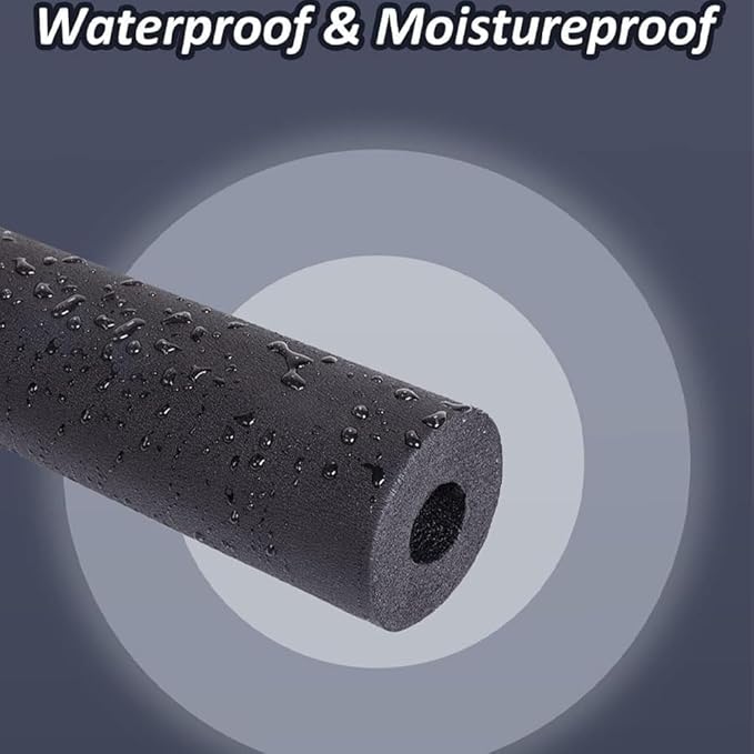 2pcs Pipe Insulation Foam Tube 3/8" ID*3/8" Foam Tubing Black Pipe Cover Heat Preservation for Outdoor Water Pipe Insulation,AC Unit, Guitar Stands, Exercise Machine Handle and Roof Rack Etc