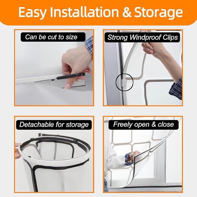 DIY Magnetic Window Insulation Kit Matte Frosted Privacy Film for Cold Winterizing Kit Cuttable Window Covering(59"x61")