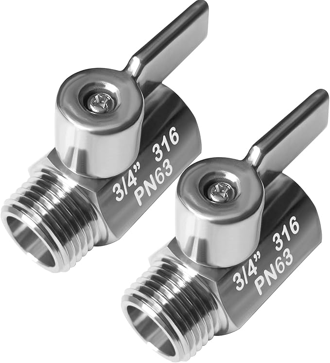 Beduan Mini Ball Valve Stainless Steel(316) 3/4" NPT Male x NPT Female Mini Ball Shutoff Valve(Pack of 2)