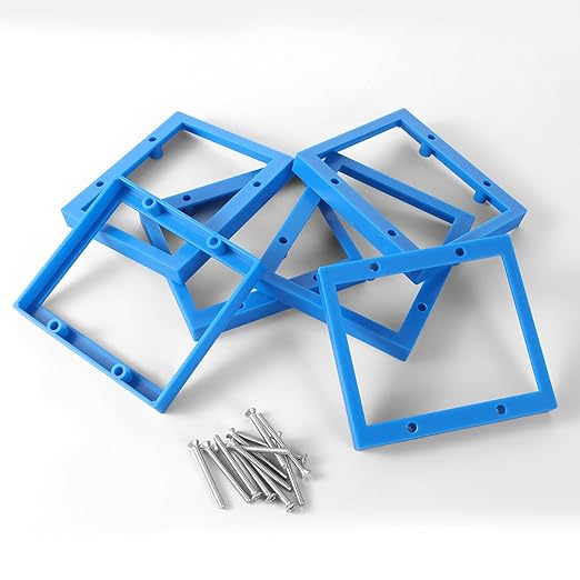 6Pcs Double Gang Outlet Box Extender Electrical Box Extenders with 24Pcs Screws, Receptacle Extenders 2 Gang Electrical Boxes for Electricals Boxes and Electricals Outlet Switches(Blue)(1/2in)