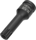 1/2-Inch Drive x M16(16mm) Impact XZN Triple Square Spline Bit Socket, Security Tamper Proof Metric Lengthen Screwdriver Socket Adapter, 3-Inch Length, One-Piece Construction, CR-MO, Black