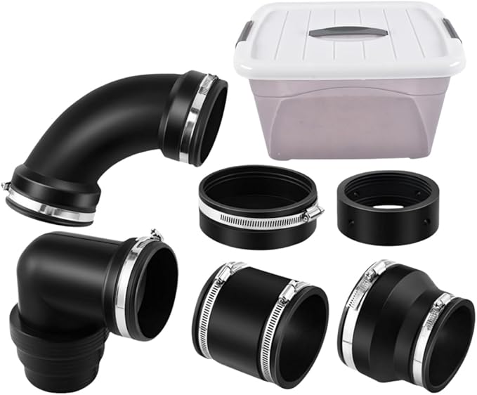 RV & Camper Sewer Waste Plumbing Kit with Slip Fit Coupling Adapter, for 3 Inch PVC Pipe, Universal RV Sewer Hose Fitting & Drainage System Accessories Mixizap