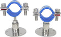 Stainless Steel Adjustable Pipe Clamp Bracket - Wall/Ceiling Mount Support for 1-Inch (32mm) Pipe, Heavy-Duty Rustproof Brackets with Screws, Short Type, Set of 2