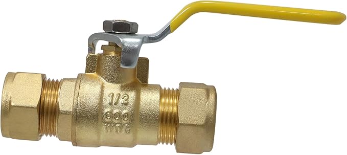 10 Pieces XFITTING 1/2" Compression Ball Valve - Full Port, Brass, 600 WOG