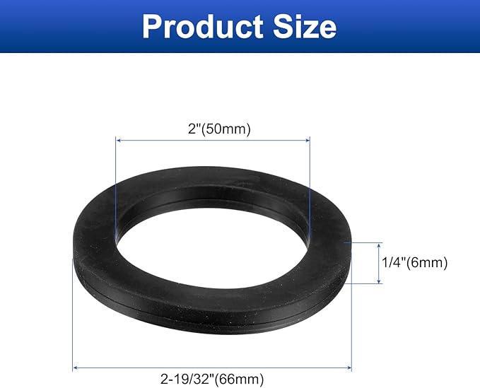 uxcell 12 Pcs Solid Nitrile Rubber Flat Washer DN20 2-19/32" OD x 2" ID x 1/4" Thickness Large Washers O Ring Sealing Gaskets, Industrial Flat Rubber Spacer, Black