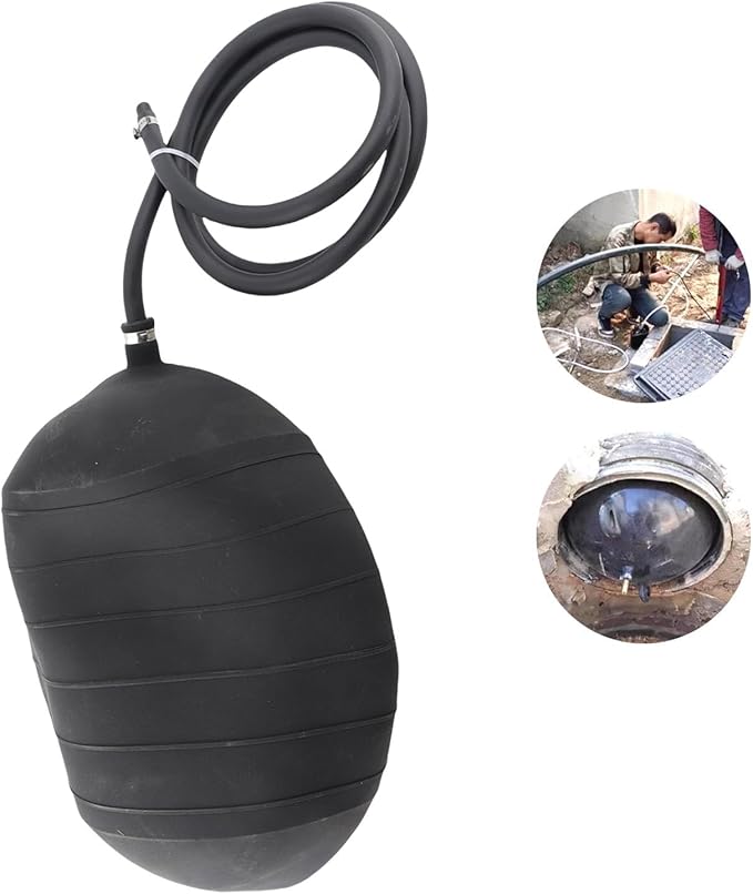 Inflatable Pipe Plug Drain Bladder Water Test Airbag Plumbing Test Balloon for Sewage Pipeline Maintenance (200mm)