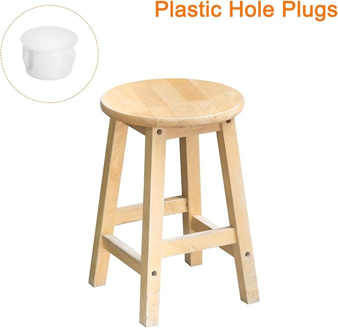 uxcell 12mm(15/32") Plastic Hole Plugs, 36Pcs Flush Type Panel Round Snap in Fastener Knockout Locking Plugs for Furniture Insert End Caps Panels, White
