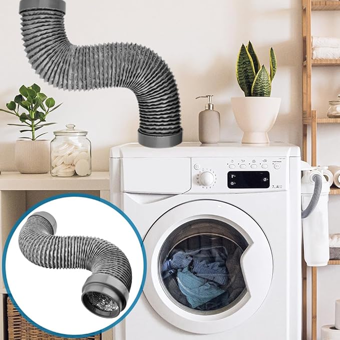 4 Inch Dryer Vent Hose, 90 Degree Dryer Vent Elbow Connector Kit with 6-Layer Flexible Aluminum Duct, for Tight Spaces, Easy-Install Dryers Vents Kit