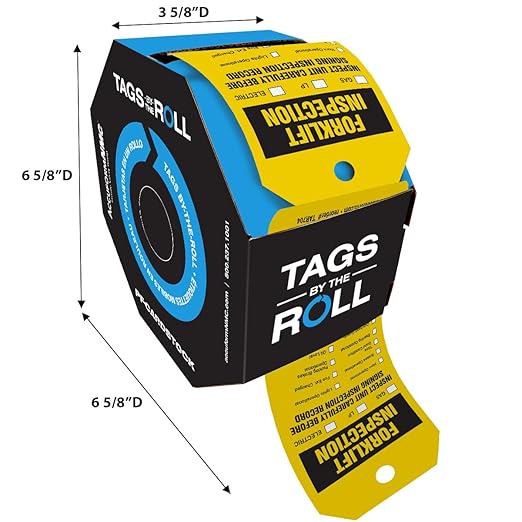AccuformNMC 100 Inspection and Status Tags by-The-Roll, Forklift Inspection and Status, US Made OSHA Compliant Tags, Waterproof PF-Cardstock, Resists Tears, 6.25"x3", TAR704